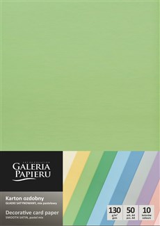 Galeria Papieru ozdobný papír Hladký pastelový MIX 130g, 50ks