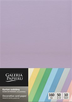 Galeria Papieru ozdobný papír Hladký pastelový MIX 160g, 50ks